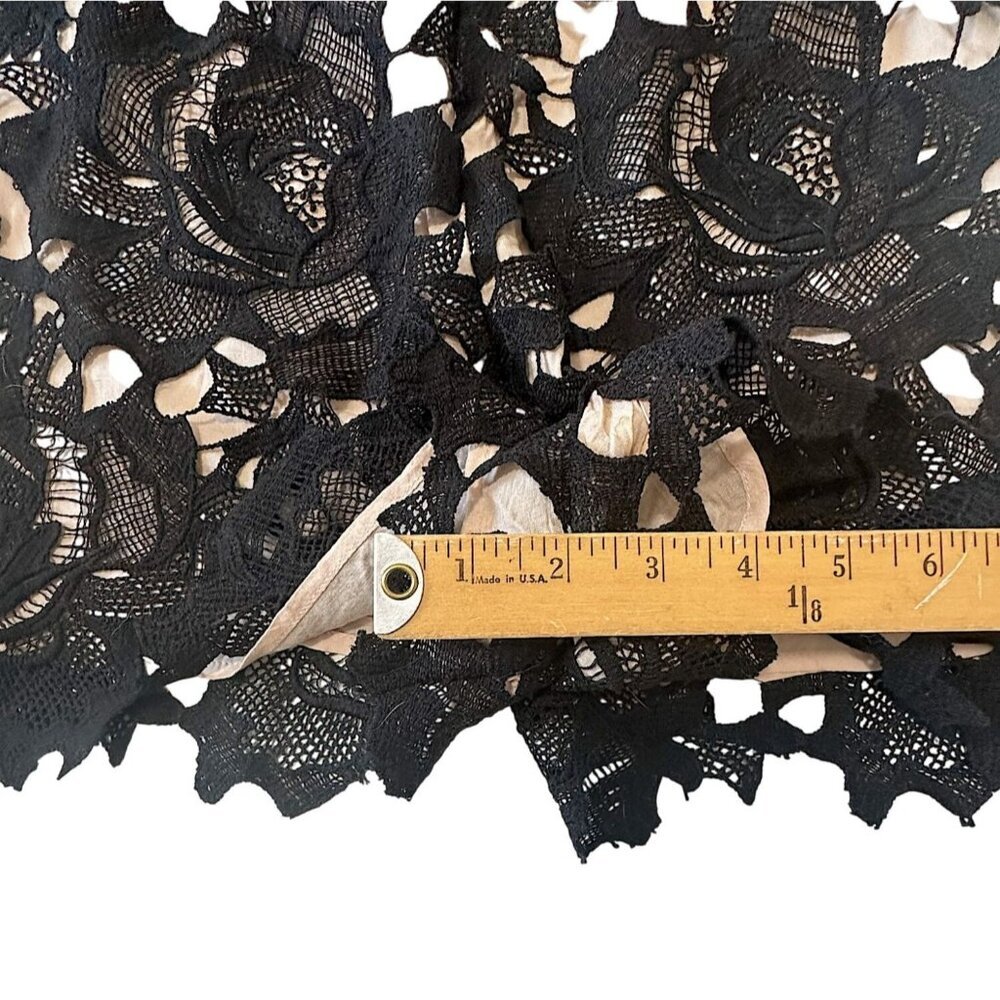 The Impeccable Pig Floral Black Lace Romper, Size S - Picture 15 of 15